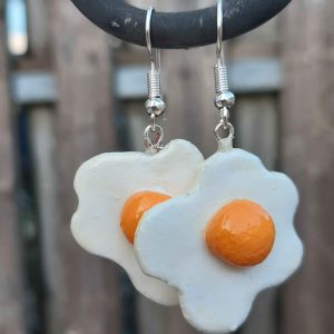 Delicious fried egg earrings