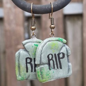 Eerie gravestone earrings