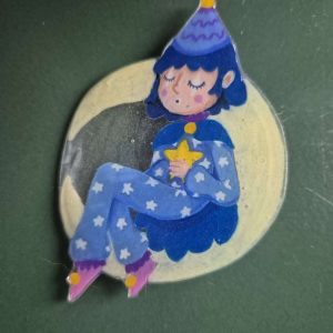 Moon girl pin